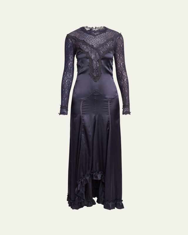 Dolores Lacy Satin Dress